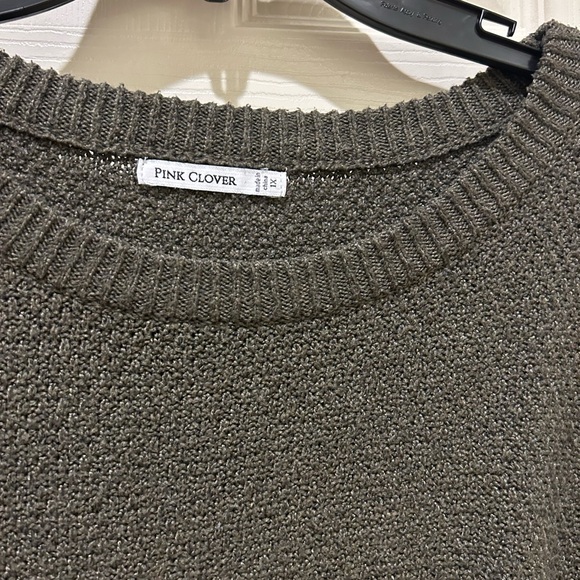 Pink Clover green sweater 1X - Picture 3 of 3